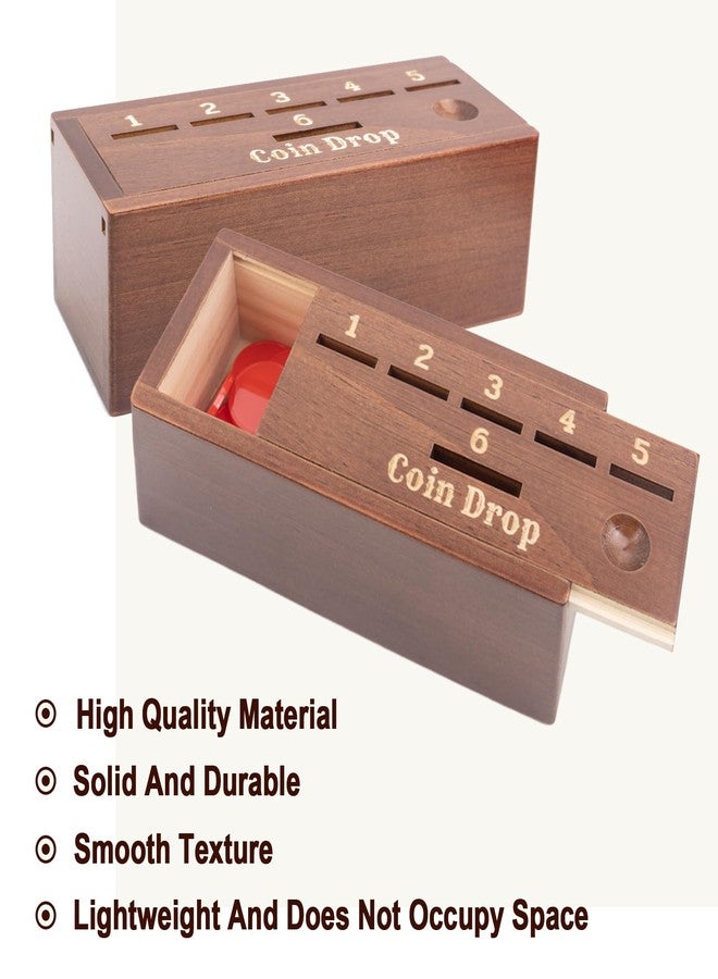 WodGod Coin Drop Game for 2-6 Players,Penny Game Contains 50 Coins,Wooden Game Box and 1 Dice,a Fun Board Game to Interact with Family and Friends - Image 2